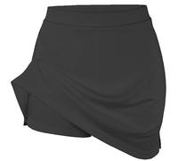 Athletic Sportswear Falda pantalón para niña, Pantalones Cortos 2 en 1, Falda de Tenis, Pantalones Cortos Deportivos de PE para Escuela de Gimnasia Activa (11-12 años, Negro)