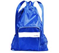 Athletico Bolsa de natación de Malla - Bolsa de Piscina de Malla con Compartimentos húmedos y Secos para natación, Playa, Camping y más (Azul)