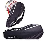 Athletico Bolsa de Tenis para 3 Raquetas, Acolchada para Proteger Raquetas y Ligera, para Jugadores Profesionales o Principiantes, diseño Unisex para Hombres, Mujeres, jóvenes y Adultos (Negro)