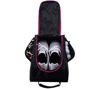 Athletico Bolsa para Zapatos de Golf, con Cremallera, con ventilación y Bolsillo Exterior para Calcetines, Camisetas, etc. (Negro/Rosa)