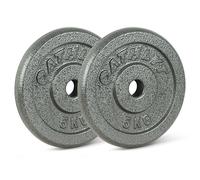 Athlyt Set de Discos de Pesas, 2 x 5 kg, Negro