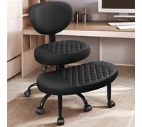 AtHope Silla de oficina con patas cruzadas con ruedas, silla de meditación, silla de escritorio para adultos con TDAH, silla de oficina de yoga de altura ajustable, silla cruzada ancha con soporte