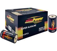 Athos Power Pack de 20 Pilas Alcalinas LR14 Tipo C de 1,5V - Baterías de Alta Potencia y Larga Duración para Dispositivos Electrónicos, Juguetes, Linternas, Equipos de Audio, Energía Fiable y Segura