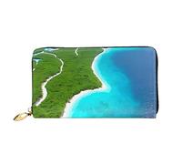 AthuAh an Island in The Oceanwomen'S Long Wallet, Travel Wallet, & Large Capacity Long Wallet, Zipper Wallet, 19 × 10.5 Cm, Black, Talla única