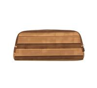 AthuAh Estuche para lápices con textura de madera original, bolsa portátil para lápices y bolsa de almacenamiento de papelería con cremallera, organizador de gran capacidad, unisex, Silver, Talla