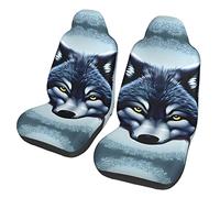 AthuAh Fierce Wolf Head Dua Sarung JOK Mobil,*, Sarung JOK Mobil Depan, Cocok para Sebagian Besar Mobil, SUV, Truk, Van, Dll.