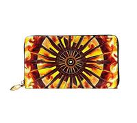 AthuAh Turning The Flame - Cartera larga para mujer, cartera de viaje, cartera larga de gran capacidad, cartera con cremallera, 7.48 x 4.13 pulgadas, Negro -, Talla única