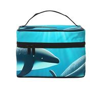 AthuAh Whales Under The Sea - Neceser de viaje con cremallera, gran capacidad, unisex, adecuado para exteriores, deportes, viajes, etc., Negro -, Talla única