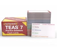 ATI TEAS 7 tarjetas de estudio de preguntas de práctica: preparación de prueba ATI TEAS para el examen de ingreso de enfermería [tarjetas a todo color]