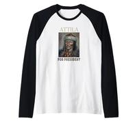 Atila huno Presidente Humor Divertido inoría Regalo Guerrero Camiseta Manga Raglan