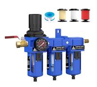ATINY Sistema de secado de aire de tres etapas, secador de filtro de compresor de aire NPT de 3/8 pulgadas, secador de aire para compresor, drenaje semiautomático, cartucho de filtro de 5, 0.5 y 0.01