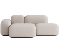 ATIO Sofá esquinero 2 plazas en tela beige