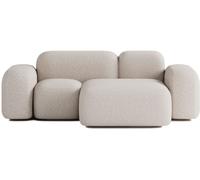 ATIO Sofá esquinero 2 plazas en tela beige