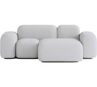 ATIO Sofá esquinero 2 plazas en tela gris claro