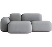 ATIO Sofá esquinero 2 plazas en tela gris oscuro