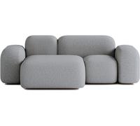 ATIO Sofá esquinero 2 plazas en tela gris oscuro