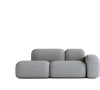 ATIO Sofá modular de 2 plazas tela gris oscuro