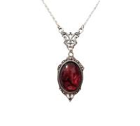 Atiptu Collar gótico de vampiro para mujer, collar de camafeo de cristal de sangre vintage, collar de camafeo de cristal de polvo de estrellas, collares de Halloween, joyería de disfraces, accesorios
