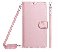 ATISIJIE Cuero Billetera Carcasa Funda para Nothing Phone 2A,con Correa y Correa de Mano Bloqueo RFID 3 Ranuras para Tarjetas Cierre magnético Soporte-Rosa