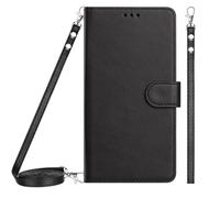 ATISIJIE Cuero Billetera Carcasa Funda para Xiaomi Mi CC9 / 9 Lite,con Correa y Correa de Mano Bloqueo RFID 3 Ranuras para Tarjetas Cierre magnético Soporte-Negro