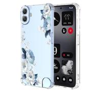 ATISIJIE Funda para Nothing CMF Phone 1,para Niñas y Mujeres,Diseño de Florales Flores a Prueba de Golpe Transparente Funda para Nothing CMF Phone 1-SJ305