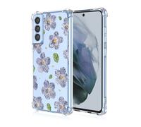 ATISIJIE Funda para Samsung Galaxy S21 FE 5G,para Niñas y Mujeres,Diseño de Florales Flores a Prueba de Golpe Transparente Funda para Samsung Galaxy S21 FE 5G-A89