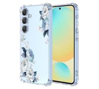 ATISIJIE Funda para Samsung Galaxy S24 FE,para Niñas y Mujeres,Diseño de Florales Flores a Prueba de Golpe Transparente Funda para Samsung Galaxy S24 FE-SJ305