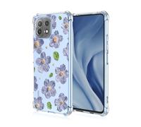 ATISIJIE Funda para Xiaomi Mi 11 Lite,para Niñas y Mujeres,Diseño de Florales Flores a Prueba de Golpe Transparente Funda para Xiaomi Mi 11 Lite-A89