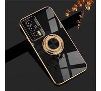 ATISIJIE Funda para XiaoMi Poco F2 Pro, Silicona Carcasa Estuche Ultrafino Anti-caída para Niña, Soporte Giratorio 360° Soporte Magnético para Coche Negro