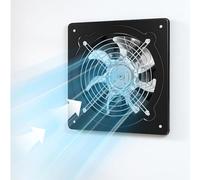 ATIVLB 25 x 25 x 15 cm Negro Axial Industrial Ventilador 200 mm Ventilador Pared Ventana Extractor de Aire, 80 W, 60 dB de ruido, para ventilación, ventilación y circulación del aire