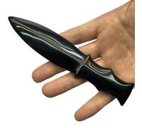 AtkitS Cristal Cuchillo de Obsidiana Natural, Piedra de protección de Cristal Tallada, Daga, artesanías minerales, Regalos for Hombres, talismán mágico, Espada, Suministros de Bruja (Size : 1PCS)