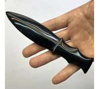 AtkitS Cristal Cuchillo de Obsidiana Natural, Piedra de protección de Cristal Tallada, Daga, artesanías minerales, Regalos for Hombres, talismán mágico, Espada, Suministros de Bruja (Size : 1PCS)