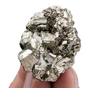 AtkitS Hermoso Natural Perú pirita Mineral Piedra Cristal Mineral espécimen Cubo de pirita racimo energía decoración del hogar