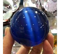 AtkitS meditación Bola de Piedra de Ojo de Gato Natural, Bola de Cristal de Cuarzo, decoración del hogar y Oficina (Color : Bule, Size : 50MM)