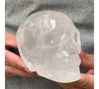 AtkitS meditación Cráneo de Cuarzo Transparente Natural Tallado Cristal de Cuarzo Reiki (Size : 300-350g)