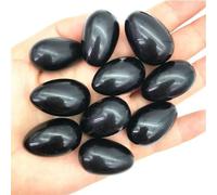 AtkitS meditación Minerales Naturales de Chakra de Piedra de Cristal en Forma de Huevo de obsidiana Negra Natural