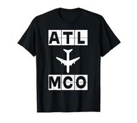 ATL a MCO Código de Aeropuerto de Ruta de avión Atlanta Orlando Camiseta