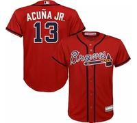Atlanta Braves Ronald Acuna Jr. - Camiseta de béisbol para niños, color rojo, talla 4-7, Ronald Acuna Atlanta Braves Rojo, 7
