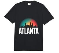Atlanta City Skyline Vibrante Atardecer Colores Comfort Colors Adult Heavyweight T-Shirt