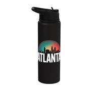Atlanta City Skyline Vibrante Atardecer Colores Stainless Steel Insulated Water Bottle