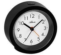 Atlanta Despertador con sensor de luz nocturna de cuarzo, analógico, negro - 1975/7