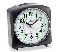 Atlanta Despertador sin tictac silencioso con luz Snooze Crescendo Cuarzo analógico - 2128/7 (Negro)