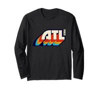Atlanta Georgia ATL Vintage Retro 1970s 1980s Tipografía Manga Larga