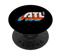 Atlanta Georgia ATL Vintage Retro 1970s 1980s Tipografía PopSockets PopGrip Adhesivo
