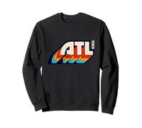 Atlanta Georgia ATL Vintage Retro 1970s 1980s Tipografía Sudadera