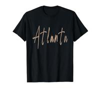 Atlanta Georgia Diseño Elegante Vintage Camiseta gráfica económica, Hombre, Negro, L