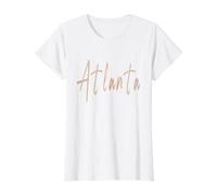 Atlanta Georgia Diseño Elegante Vintage Camiseta gráfica económica, Mujer, Blanco, XL