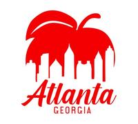 Atlanta, Georgia, Estados Unidos de América Calcomanías de pared 36x39.1cm Vinilos para ventanas Rojo