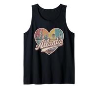 Atlanta Heart Camiseta - Vintage Retro Georgia City Skyline Camiseta sin Mangas