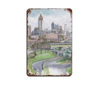 Atlanta - Letrero de metal vintage para decoración de pared, bar, bar, decoración de pared, póster retro de 20 x 30 cm